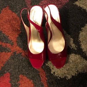Jessica Simpson Red Peep Toed Heels